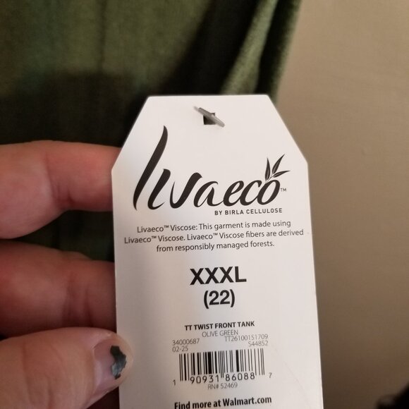 NEW Time & True Twist Front Tank, XXXL (22), Olive Green - Picture 8 of 8